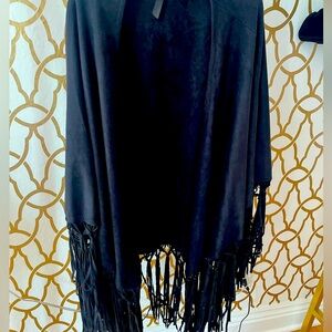 Black BOHO FAB TASHA POLIZZI FRINGE CAPE!!